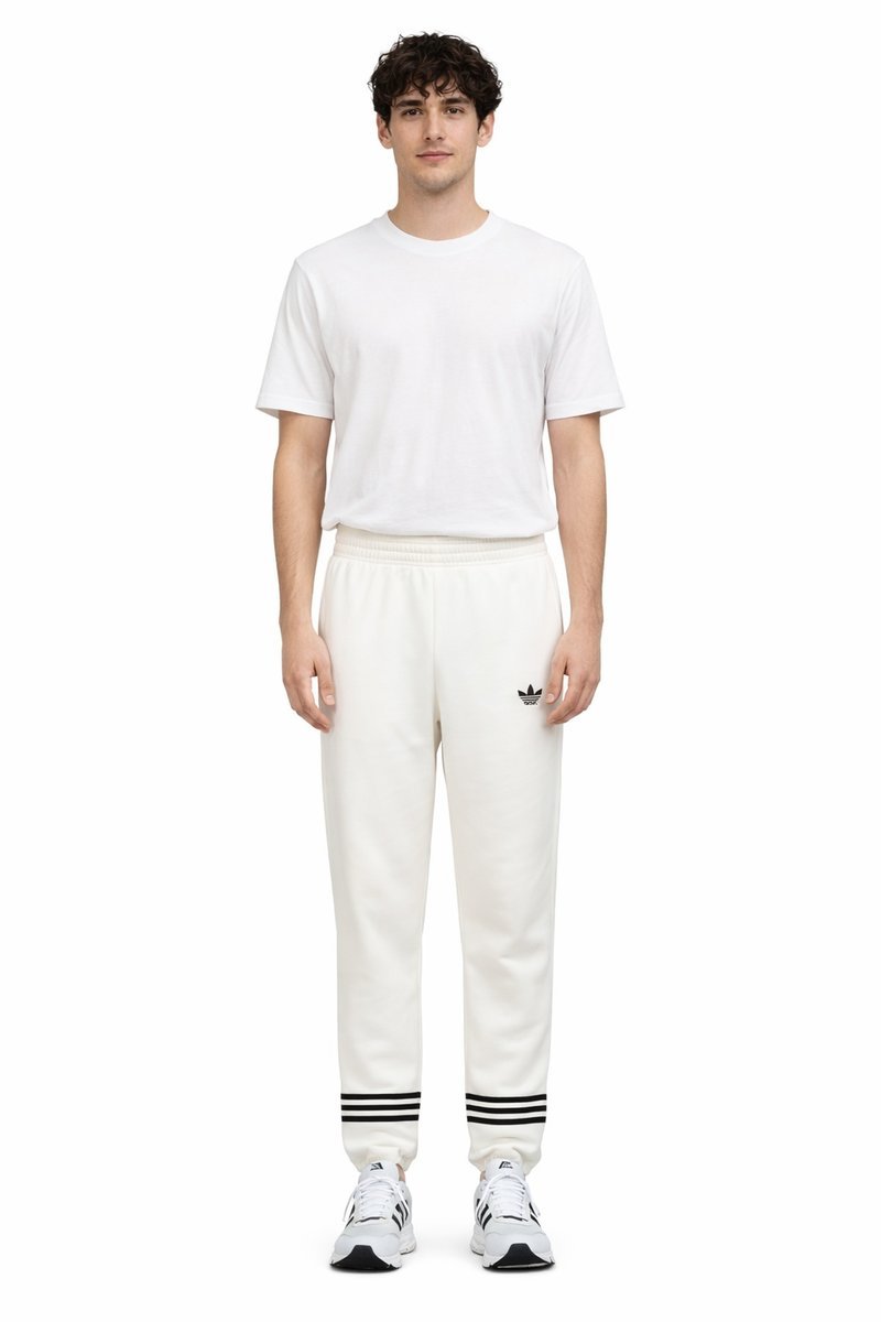 ADIDAS MĘSKIE SPODNIE DRESOWE BEŻOWE DŁUGIE WIĄZANE Z LOGO S I4A