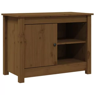 Lumarko Szafka pod TV, miodowy brąz, 70x36,5x52 cm, lite drewno sosnowe - Szafki RTV - miniaturka - grafika 3