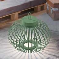 Lampy stojące - JUST LIGHT. Akuba lampa stołowa LED z akumulatorem, zielona, 33 cm, bambus - miniaturka - grafika 1