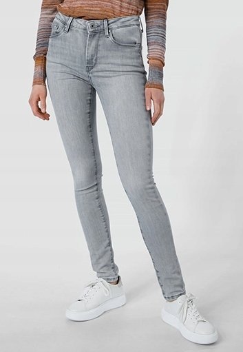 Pepe Jeans Spodnie Jeansowe Szare Długie Damskie Zamek 34/30 1Zxg2_B*