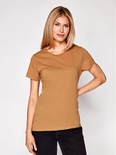 Koszulki i topy damskie - Samse Samse T-Shirt Solly Tee Solid 205 F00012050 Brązowy Regular Fit - grafika 1