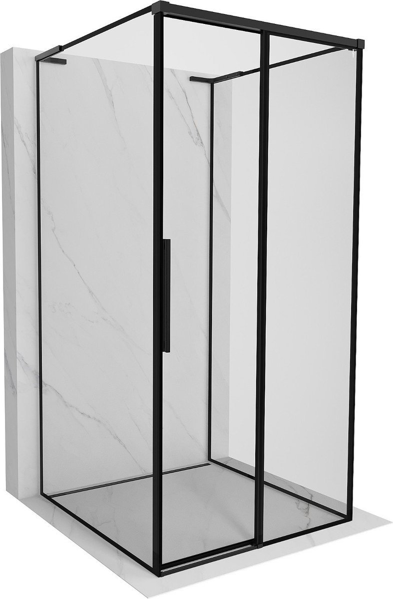Mexen Rox-3S L kabina prysznicowa 3-ścienna rozsuwana prawa 110 x 110 cm, czarna ramka, czarna - 8C2L-110-110-70-70-3S-P