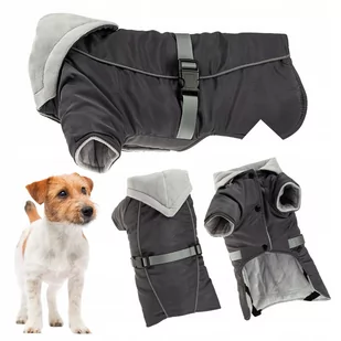 Ubranko dla psa na zimę z ODBLASKIEM ocieplane z kapturem kurtka L - Ubranka dla psów - miniaturka - grafika 1