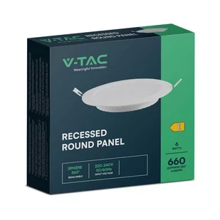 Panel LED V-TAC Premium Downlight 6W Okrągły fi120 VT-61006 4000K 660lm - Lampy pozostałe - miniaturka - grafika 4