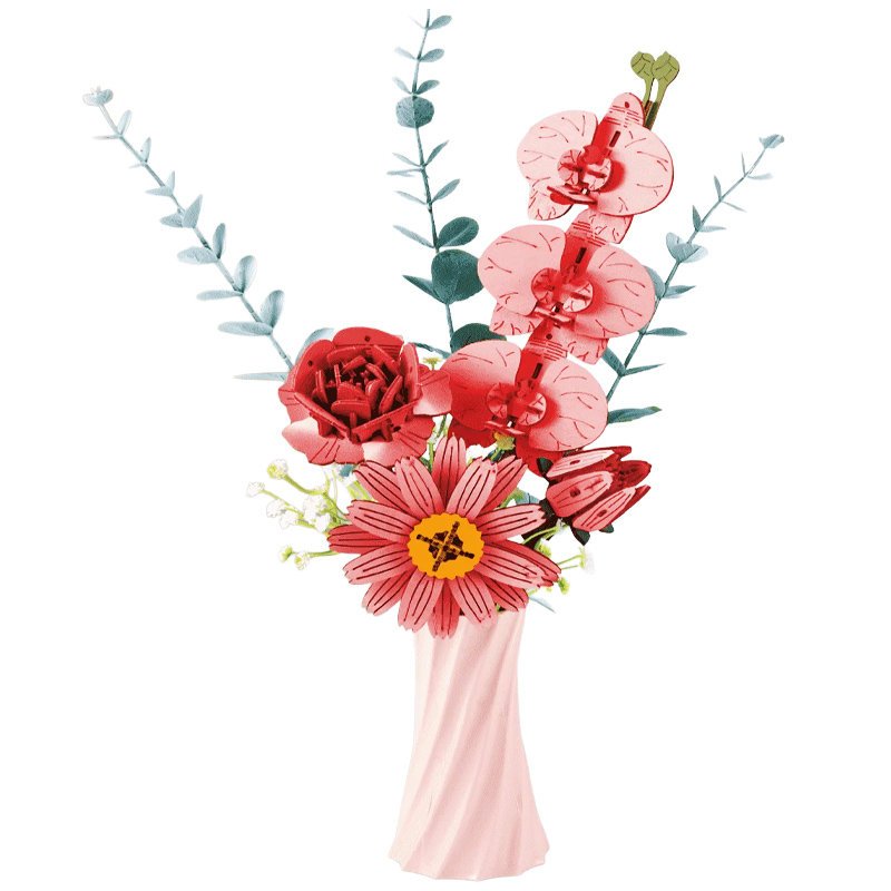 Różowy bukiet kwiatów - flower box DIY
