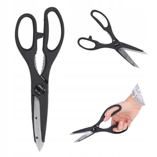 Nożyczki nożyce uniwersalne wytrzymałe mocne ostre stalowe 21 cm czarne - Nożyczki - miniaturka - grafika 1