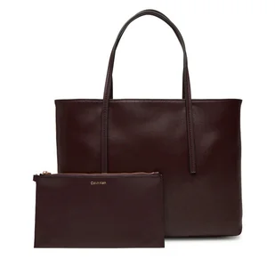 Torebka Calvin Klein Emblem Aop Small Tote LV04F3267G Bordowy - Torebki damskie - miniaturka - grafika 1