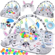 Krzesełka do karmienia - Duża Mata edukacyjna dla niemowląt 4w1 + 20 kolorowych piłek ZA4647 - miniaturka - grafika 1