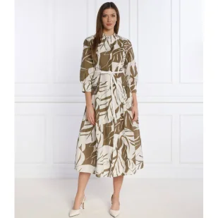 Marella SPORT Sukienka z paskiem NURSERY | z dodatkiem jedwabiu - Sukienki - miniaturka - grafika 1