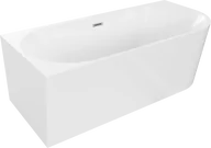 Wanny - Mexen Mia wanna wolnostojąca narożna lewa 150 x 75 cm, biała, przelew chrom - 52691507500L-01 - miniaturka - grafika 1