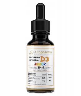 AltoPharma - Witamina D3 Junior 800IU Dla Dzieci 900 kropli- 30 ml - Witaminy i minerały - miniaturka - grafika 1