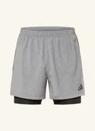 Spodenki damskie - Adidas Szorty Do Biegania 2 W 1 Own The Run Climacool grau - miniaturka - grafika 1