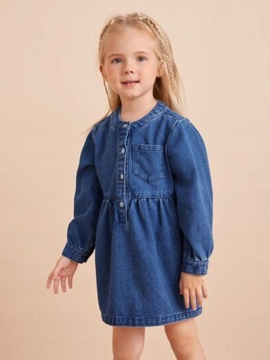 SHEIN SUKIENKA DZIEWCZĘCA JEANSOWA PROSTA 100 VUX