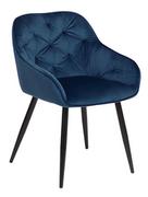 Krzesła - ExitoDesign Krzesło tapicerowane Loren dark blue EXUDC9051G95 - miniaturka - grafika 1