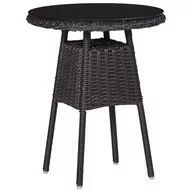 Meble ogrodowe - vidaXL 2 krzesła ogrodowe ze stolikiem, polirattan, czarne - miniaturka - grafika 1