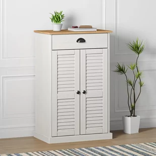 vidaXL Szafka na buty VIGO, biała, 60x35x96 cm, lite drewno sosnowe - Wieszaki i stojaki - miniaturka - grafika 1