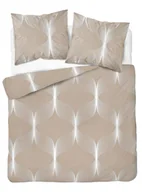 Pościel - Pościel 160x200 beżowa jasna biała geometria 5253 A Bawełna 48 - miniaturka - grafika 1