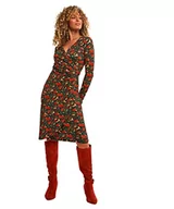 Sukienki - Joe Browns Damska świąteczna kwiecista sukienka z długim rękawem, ZIELONY, 32 - miniaturka - grafika 1