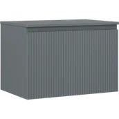 Szafki łazienkowe - Mexen Rivel szafka łazienkowa podumywalkowa 70 cm z blatem, 1 szuflada, ryflowana , grafit mat - 91A20-07047-1-BFC66 - miniaturka - grafika 1