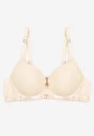 Biustonosze - Beżowy Biustonosz Klasyczny z Ozdobnymi Elementami Emarinda - miniaturka - grafika 1