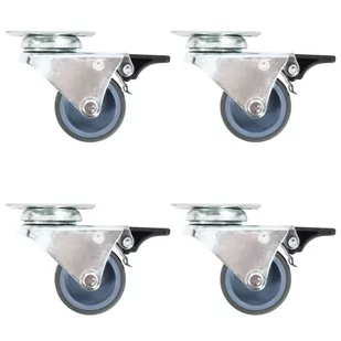 VidaXL 12 podwójnych kółek skrętnych, 50 mm 277927         VidaXL - Kółka i bloczki - miniaturka - grafika 1