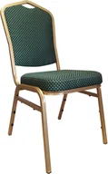 Fotele i krzesła biurowe - Krzesło Vega bankietowe konferencyjne stelaż złoty Alto Zielony - miniaturka - grafika 1