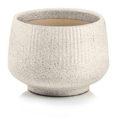 POLNIX Osłonka ceramika doniczka ozdobna beżowa na kwiaty