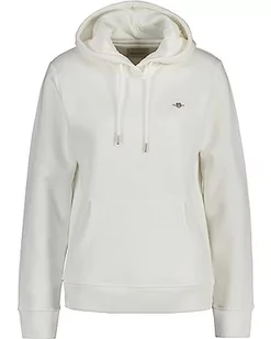 GANT Damska bluza z kapturem REL Shield, Eggshell, standardowa, Eggshell - Bluzy damskie - miniaturka - grafika 1