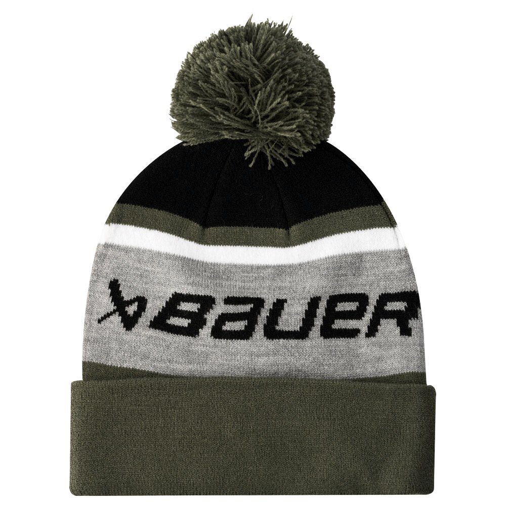 Dziecięca czapka zimowa Bauer Intarsia Knit Pom Grey/Green
