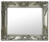 Lustra - vidaXL Lustro ścienne w stylu barokowym, 50x40 cm, srebrne - miniaturka - grafika 1