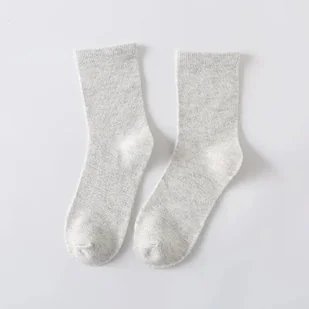 Skarpety gładkie w pastelowe kolory - Grey - Skarpetki damskie - miniaturka - grafika 1