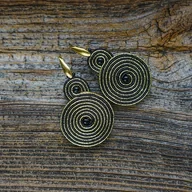 Kolczyki - Czarno- złote spirale kolczyki soutache - miniaturka - grafika 1