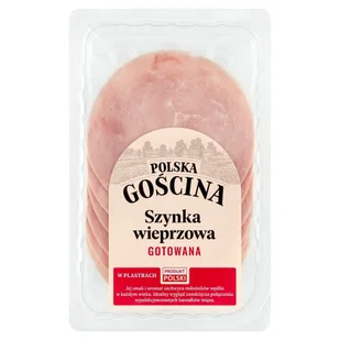 Polska gościna Szynka wieprzowa gotowana w plastrach 100 g - Kiełbasa i wędliny - miniaturka - grafika 1