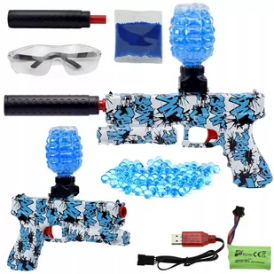 PISTOLET AUTOMAT KULKI ŻELOWE KARABIN GLOCK DESERT - Zabawki militarne - miniaturka - grafika 1