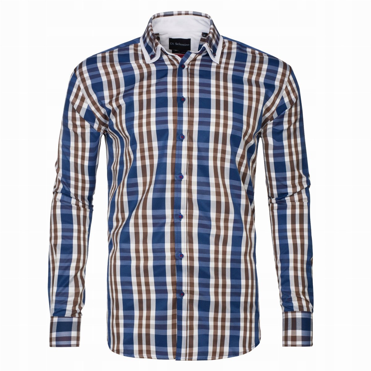 KOSZULA MĘSKA DI SELENTINO W KRATĘ SLIM FIT - Shirt: 38