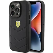Etui i futerały do telefonów - Ferrari FEHCP15LRDUK iPhone 15 Pro 6.1" czarny/black hardcase Quilted Metal Logo - miniaturka - grafika 1