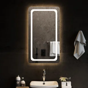 vidaXL Lustro łazienkowe z LED, 50x90 cm - Lustra - miniaturka - grafika 1
