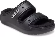 Kapcie damskie - Crocs Unisex - klasyczne sandały na platformie dla dorosłych, puszyste kapcie, Czarny/czarny, 7 Women/5 Men - miniaturka - grafika 1
