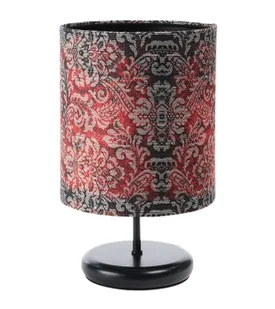 Czerwona lampka nocna z ozdobnym abażurem - 3X S376 G1-D26 - Lampy stojące - miniaturka - grafika 1