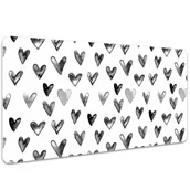 Podkładki na biurko - Mata z nadrukiem na biurko Malowane serca 100x50 cm, Dywanomat - miniaturka - grafika 1