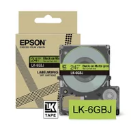Taśmy do drukarek barwiące - Epson LK-6GBJ taśma matowa 24 mm,czarny na zielonym, oryginalna - miniaturka - grafika 1