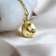 Naszyjniki - Naszyjnik z Cyrkonią i Pąkiem Kwiatu - miniaturka - grafika 1