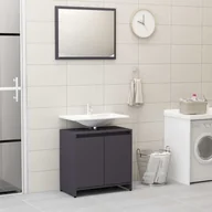 Meble łazienkowe - vidaXL vidaXL Zestaw mebli łazienkowych, szary, płyta wiórowa 8720286016008 - miniaturka - grafika 1