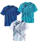 Koszulki męskie - Zestaw 3 koszulek Running Mężczyzna Atlas For Men - Kolor : Niebieski - Rozmiar : 4XL - miniaturka - grafika 1