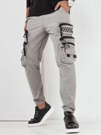 Spodnie męskie - Spodnie męskie bojówki szare Dstreet UX4159 - miniaturka - grafika 1