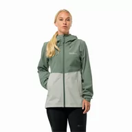 Kurtki damskie - Damska kurtka przeciwdeszczowa Jack Wolfskin WEILTAL 2L JKT W hedge green - M - miniaturka - grafika 1