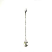 Shakery barmańskie - Łyżka barmańska z widelczykiem 28 cm ze stali nierdzewnej - miniaturka - grafika 1