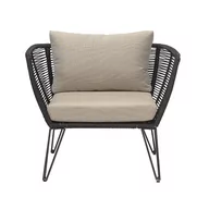 Fotele i krzesła ogrodowe - Bloomingville Bloomingville -Fotel Mundo czarny metalowy 50255215 - miniaturka - grafika 1