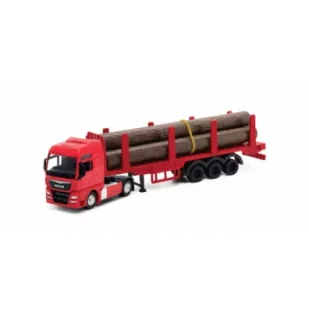 WELLY Ciężarówka 1:64 MAN TGX z przyczepą z drewnem 58034 68013 - Samochody i pojazdy dla dzieci - miniaturka - grafika 1