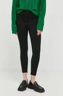Spodnie damskie - Silvian Heach spodnie damskie kolor czarny dopasowane high waist - miniaturka - grafika 1